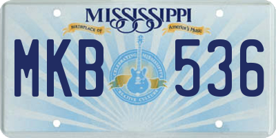 MS license plate MKB536