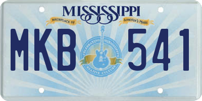 MS license plate MKB541