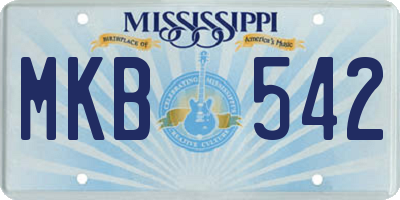 MS license plate MKB542