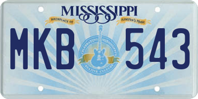 MS license plate MKB543