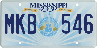 MS license plate MKB546