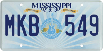 MS license plate MKB549