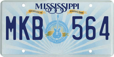 MS license plate MKB564