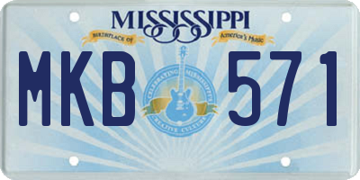 MS license plate MKB571