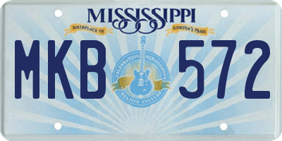 MS license plate MKB572