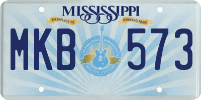 MS license plate MKB573
