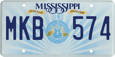 MS license plate MKB574