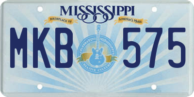 MS license plate MKB575