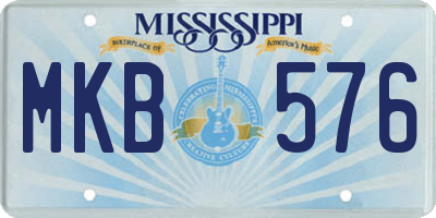 MS license plate MKB576