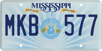 MS license plate MKB577