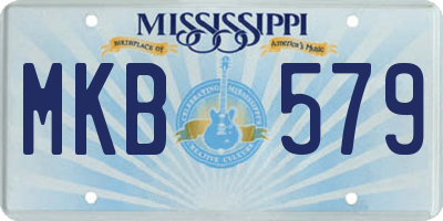 MS license plate MKB579