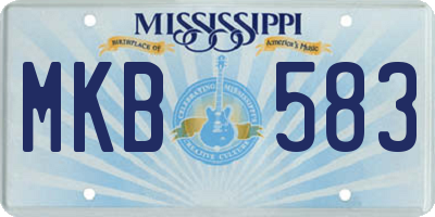MS license plate MKB583