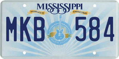MS license plate MKB584