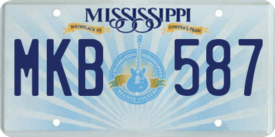 MS license plate MKB587