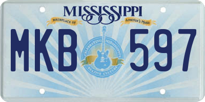 MS license plate MKB597