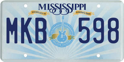 MS license plate MKB598