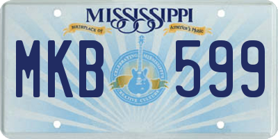 MS license plate MKB599