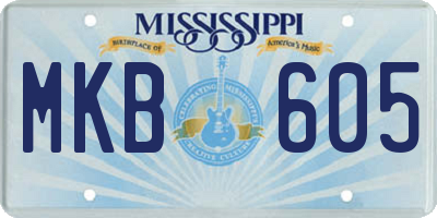 MS license plate MKB605