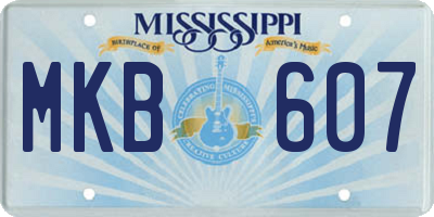MS license plate MKB607