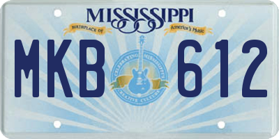 MS license plate MKB612