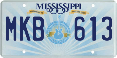 MS license plate MKB613