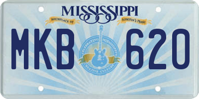 MS license plate MKB620