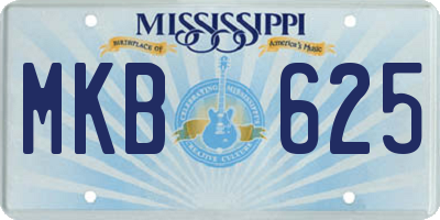 MS license plate MKB625