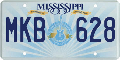MS license plate MKB628