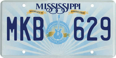 MS license plate MKB629
