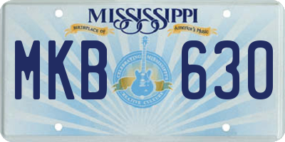 MS license plate MKB630