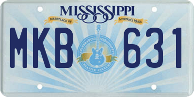 MS license plate MKB631