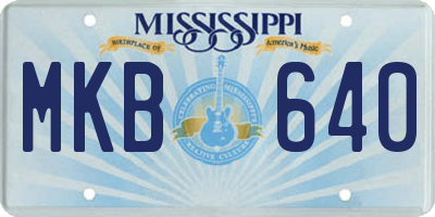 MS license plate MKB640