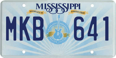 MS license plate MKB641