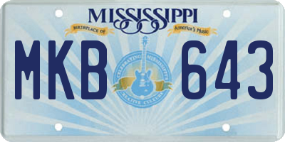MS license plate MKB643