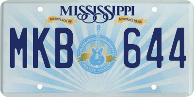 MS license plate MKB644