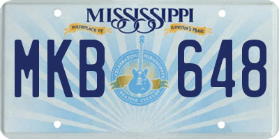 MS license plate MKB648
