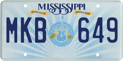 MS license plate MKB649