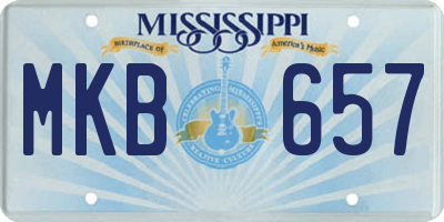 MS license plate MKB657