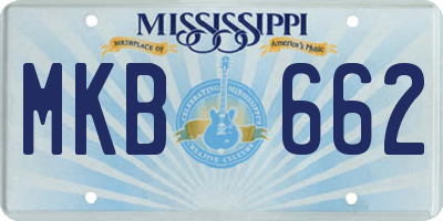 MS license plate MKB662