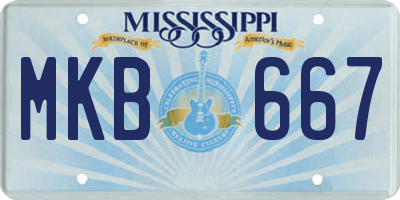 MS license plate MKB667