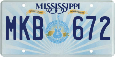 MS license plate MKB672