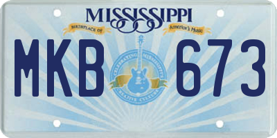 MS license plate MKB673
