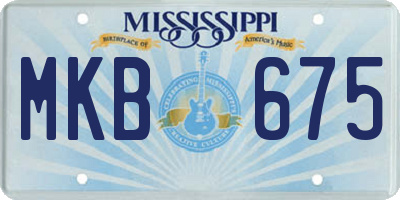 MS license plate MKB675