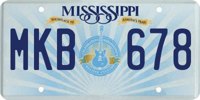 MS license plate MKB678