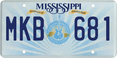 MS license plate MKB681