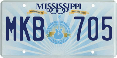 MS license plate MKB705