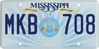 MS license plate MKB708