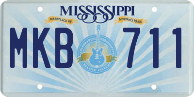 MS license plate MKB711