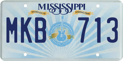 MS license plate MKB713
