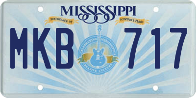 MS license plate MKB717